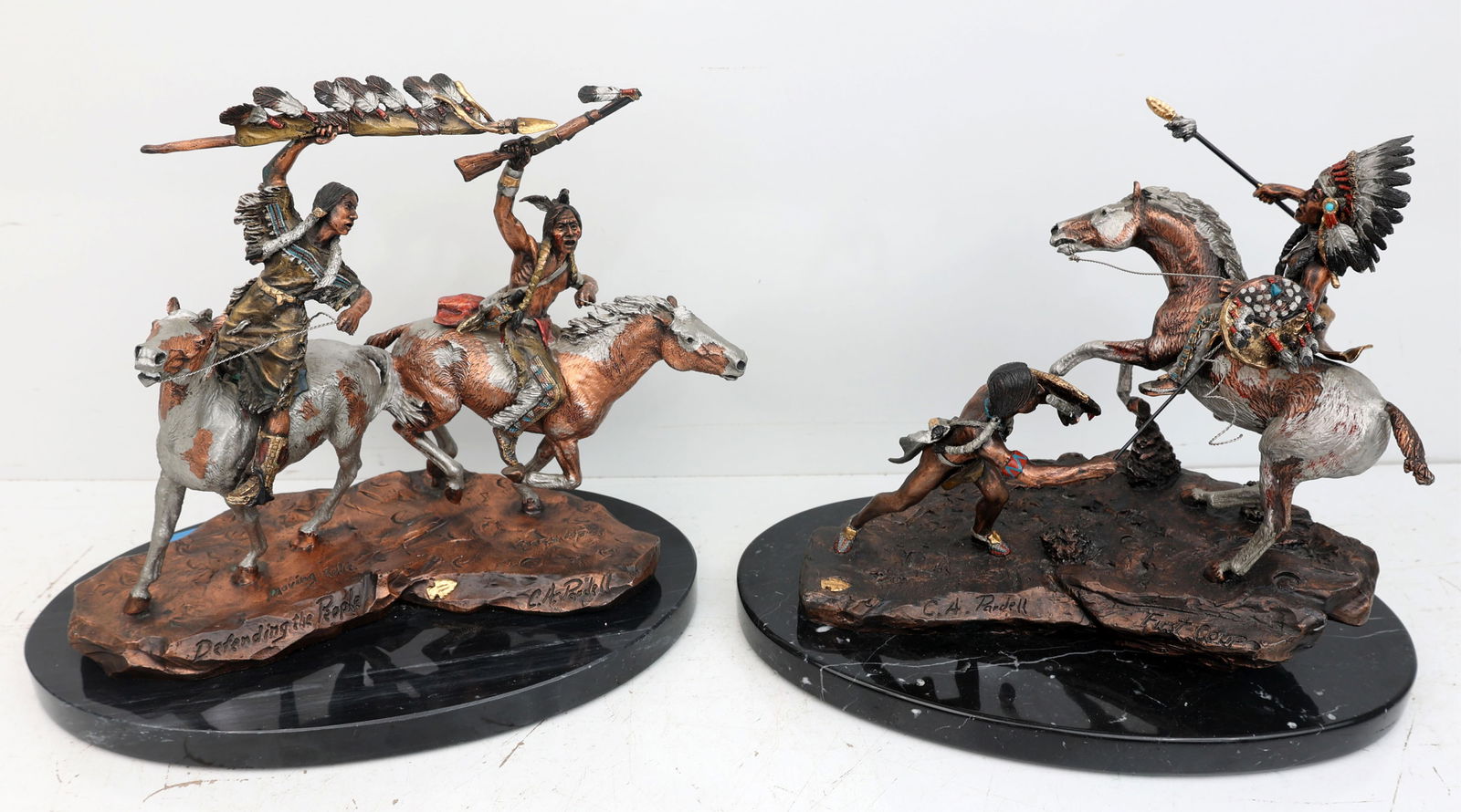 C.A. PARDELL  NATIVE AMERICAN BRONZE LOT OF TWO (1 of 7)