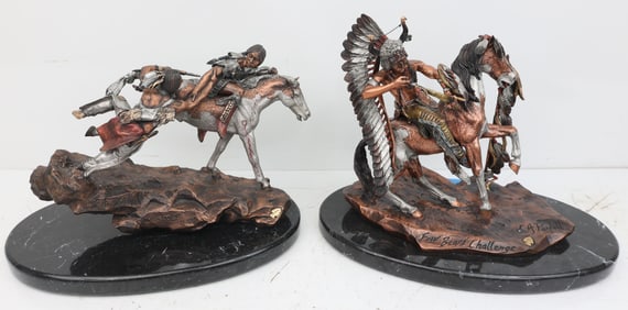 C.A. PARDELL NATIVE AMERICAN BRONZE LOT OF TWO