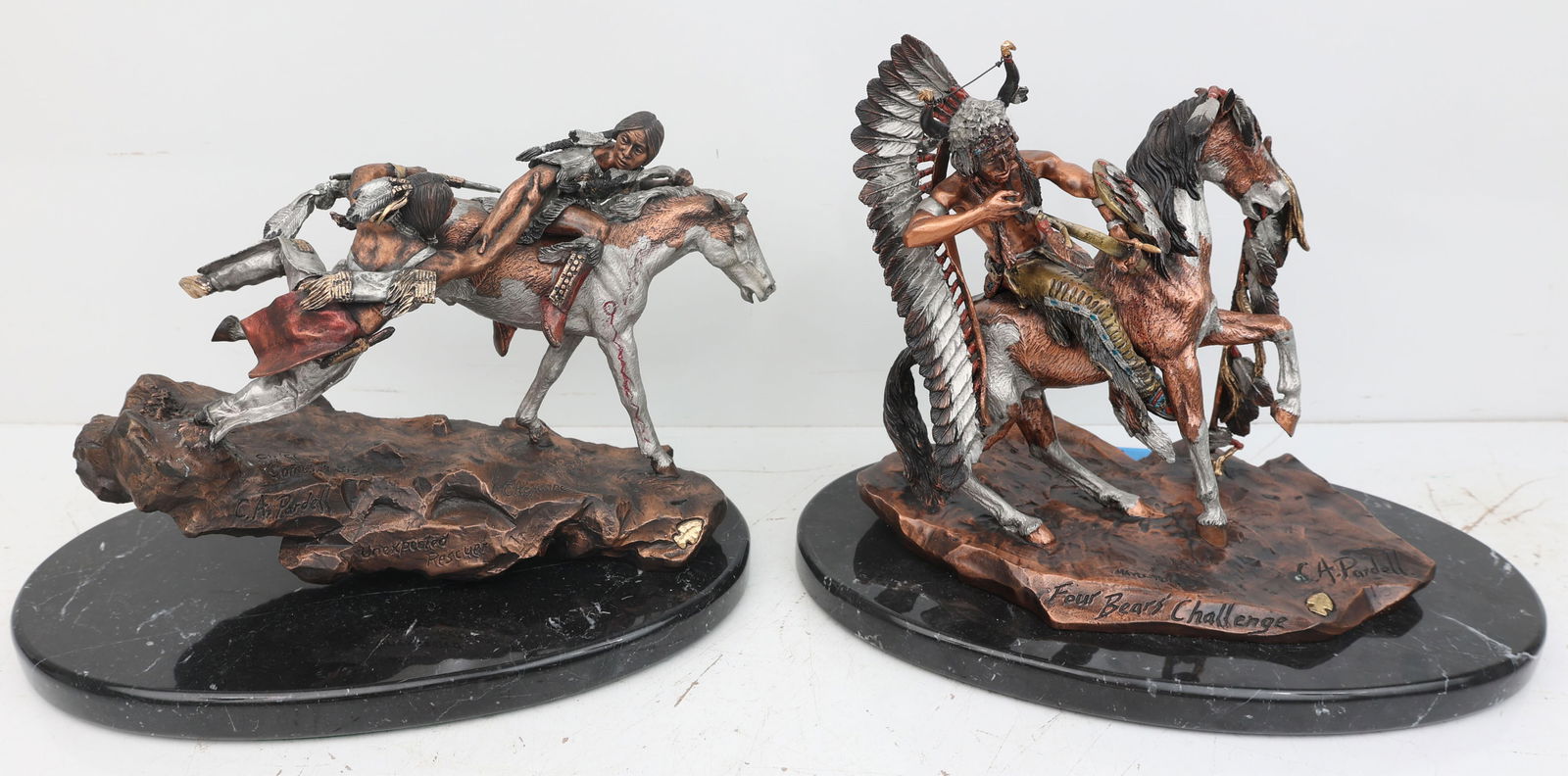 C.A. PARDELL NATIVE AMERICAN BRONZE LOT OF TWO (1 of 7)