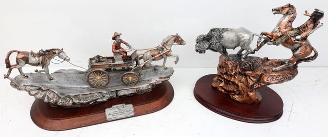 C.A. PARDELL NATIVE AMERICAN BRONZE LOT OF TWO