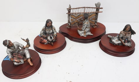 C.A. PARDELL NATIVE AMERICAN BRONZE LOT OF 4 AP