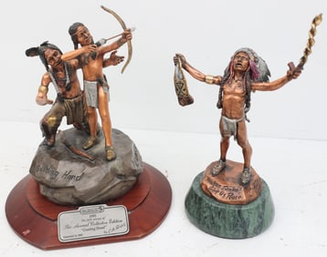 C.A. PARDELL NATIVE AMERICAN BRONZE LOT OF TWO AP