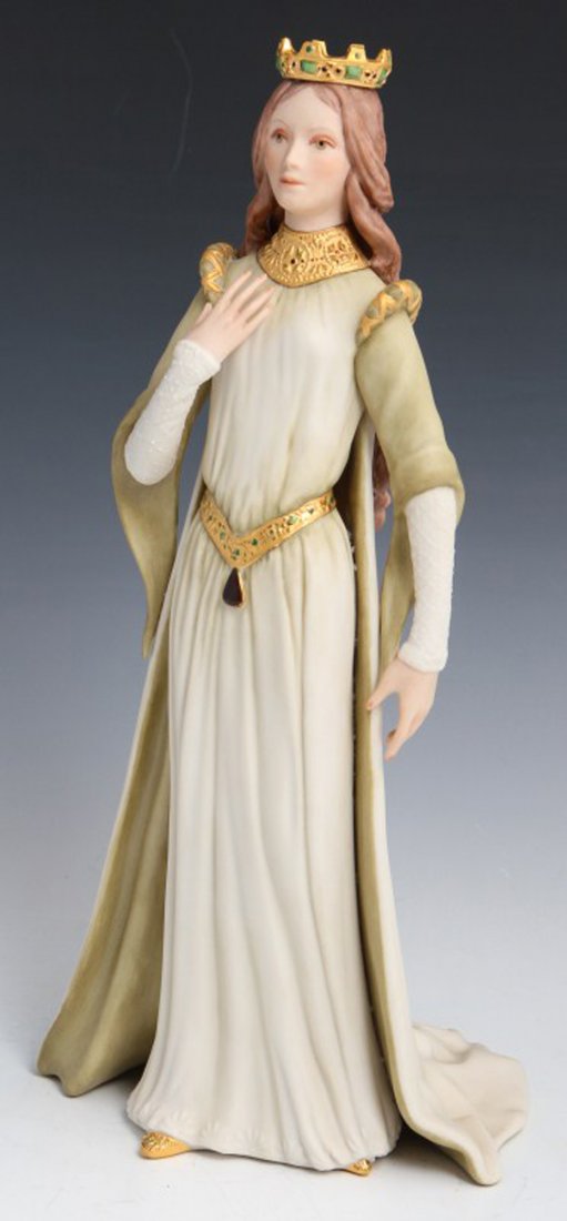 CYBIS QUEEN ESTHER SIGNED PORCELAIN FIGURE: CYBIS QUEEN ESTHER SIGNED PORCELAIN FIGURE Porcelain figure by Cybis, Queen Esther, #382 . A young queen in a renaissance era formal dress. Figure is signed at the bottom. Size: 13"