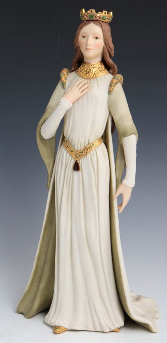 CYBIS QUEEN ESTHER SIGNED PORCELAIN FIGURE: CYBIS QUEEN ESTHER SIGNED PORCELAIN FIGURE Porcelain figure by Cybis, Queen Esther, #448. A young queen in a renaissance era formal dress. Figure is signed at the bottom. Size: 13"