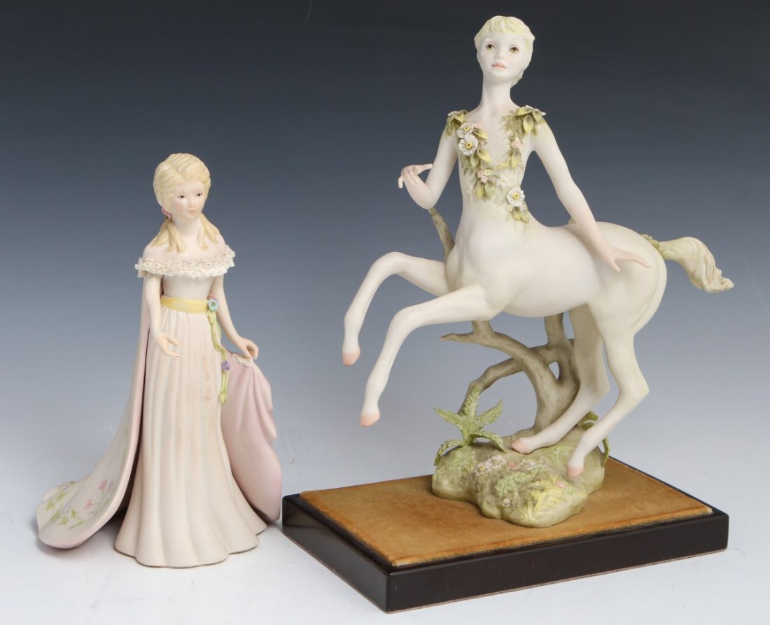 CYBIS CYBELE PORCELAIN FIGURE CENTAURIDES: CYBIS CYBELE PORCELAIN FIGURE CENTAURIDES Porcelain figure of a centaurides with floral garland by Cybis; Cybele, #48. Signed and numbered, on base. Also included is Cybis #644, figure of a young girl