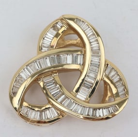 14K GOLD 3 CARAT DIAMOND LOVE KNOT SLIDE PENDANT
