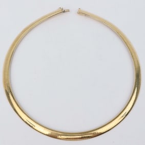 14K GOLD OMEGA NECKLACE 8.5 MM WIDE