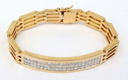 18K YELLOW GOLD 2 CARAT DIAMOND BRACELET