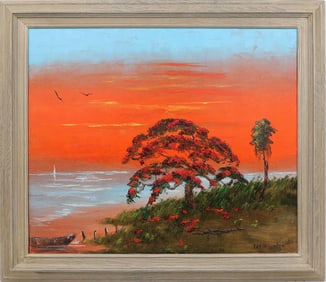 RAY MCLENDON FLORIDA ARTIST FIRE SKY POINCIANA