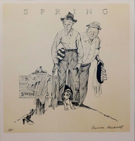 NORMAN ROCKWELL HAND SIGNED SPRING ARTIST PROOF