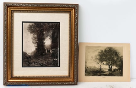 LOT OF TWO JEAN-BAPTISTE-CAMILLE COROT ETCHING