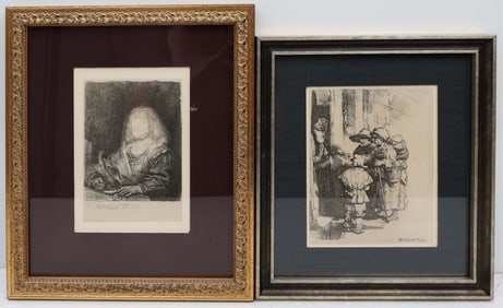 REMBRANDT ETCHINGS LOT OF TWO