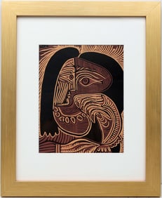 PICASSO WOMAN WITH NECKLACE LINOCUT