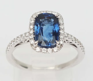 18K SAPPHIRE DIAMOND NOVEAU REVIVAL RING