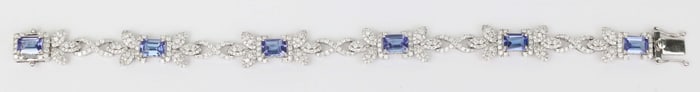 14K LADIES TANZANITE DIAMOND BRACELET