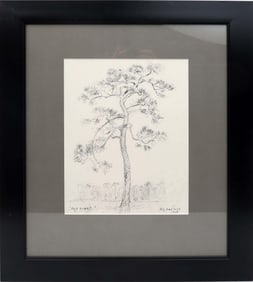 A.E. BACKUS PENCIL SKETCH OLD PINE FOLIO PRINT