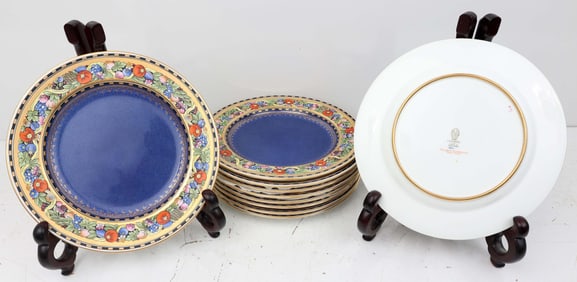 WEDGWOOD DEEP POWDER BLUE & FRUIT PLATES