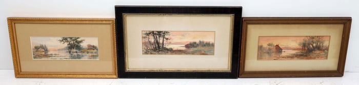 J RALPH WILCOX WATERCOLOR LOT OF 3 FLORIDA