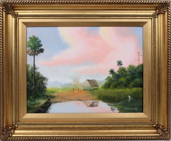 AUSTIN REINHARDT FLORIDA ARTIST SEMINOLE CAMPFIRE