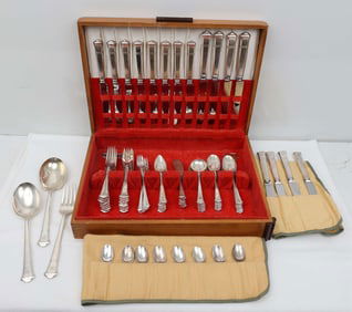 TIFFANY CO STERLING FLATWARE WINDHAM 77PC SERVE 8