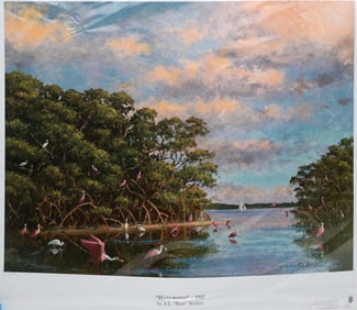 A.E.BACKUS LITHOGRAPH MANGROVES