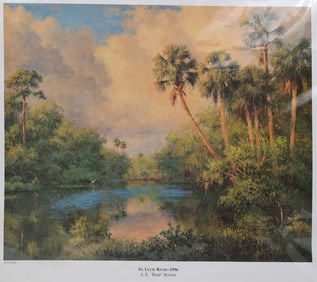 A.E. BACKUS LITHOGRAPH ST. LUCIE RIVER