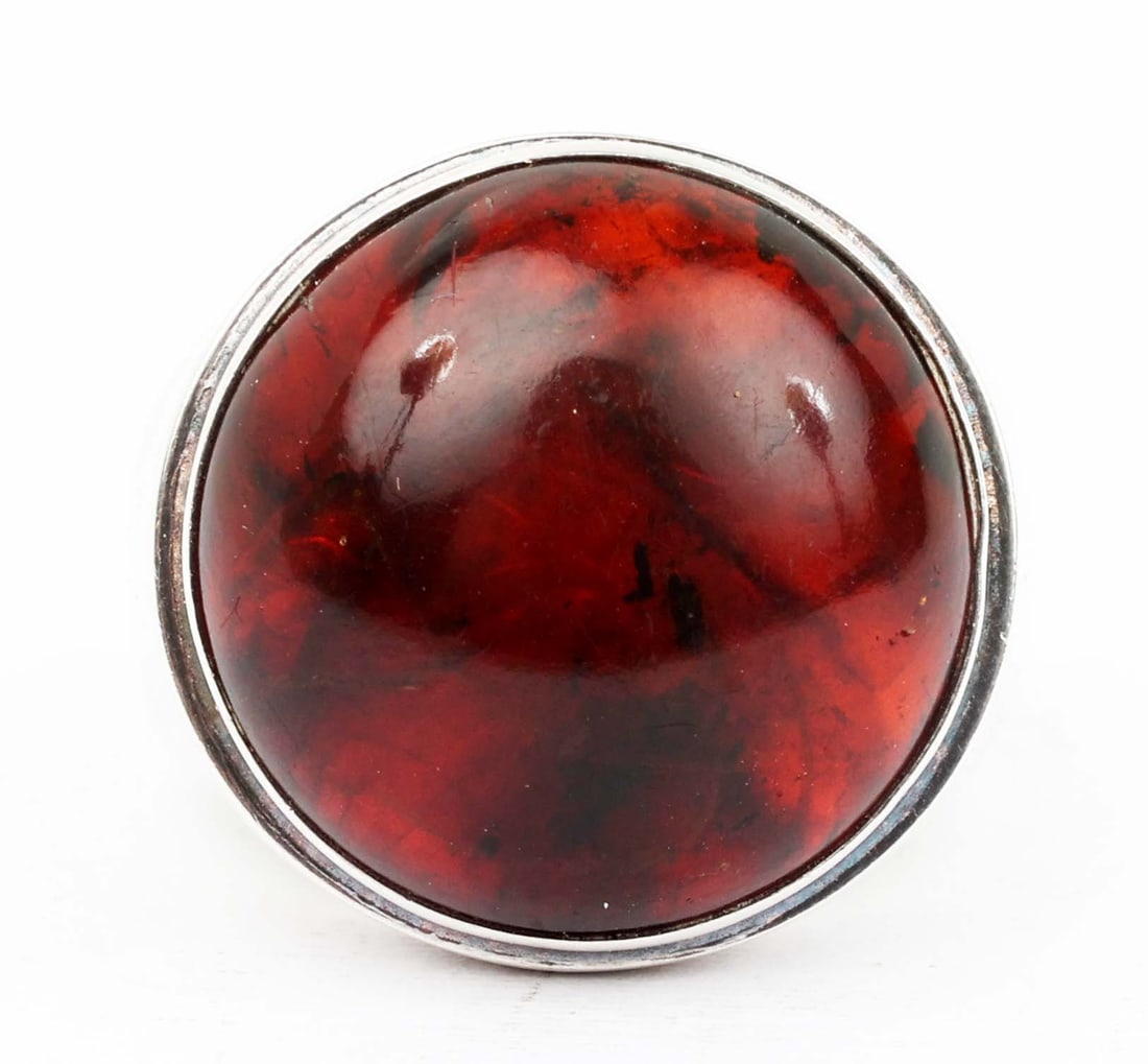 STERLING MENS AMBER RING (1 of 3)