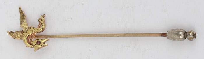 14K STICK PIN DRAGON PHOENIX