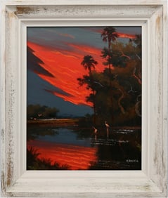 WILLIE DANIELS FLORIDA HIGHWAYMEN FIRE SKY IMPASTO