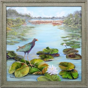 JILL KETTLER FLORIDA ARTIST GALINULES PAD