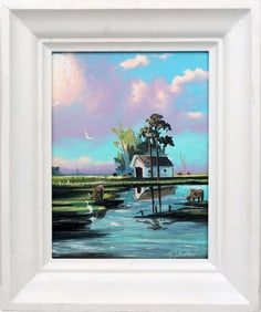 TRACY NEWTON FLORIDA ARTIST COWS GRAZING