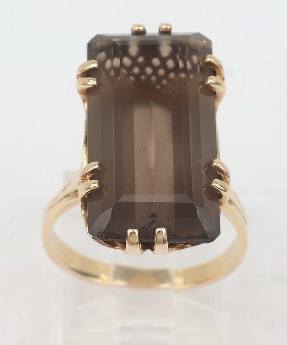 14K YELLOW GOLD SMOKEY TOPAZ RING (1 of 3)