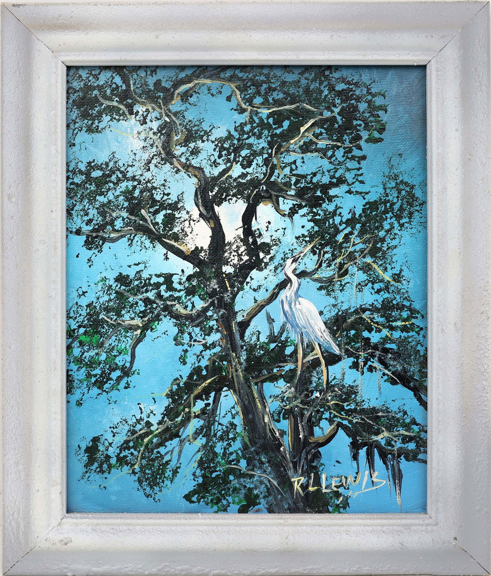 R.L. LEWIS FLORIDA HIGHWAYMEN MOONLIT HERON (1 of 4)