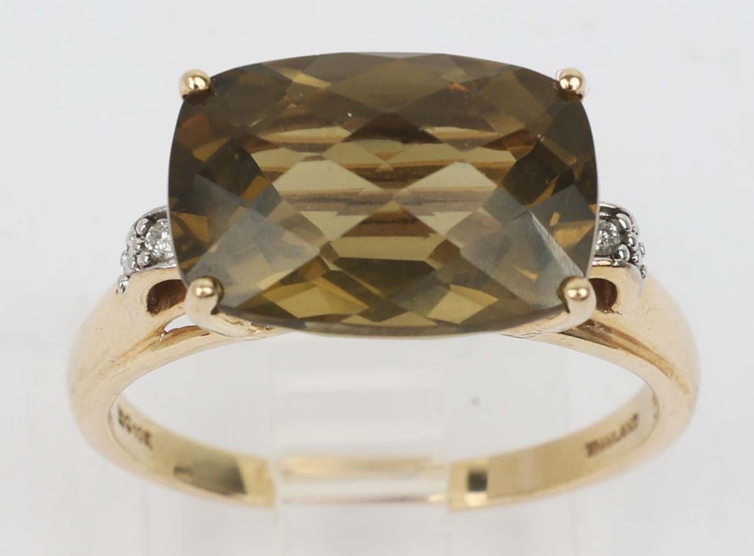 10K YELLOW GOLD KIWI MYSTIC TOPAZ ACCENT RING (1 of 3)