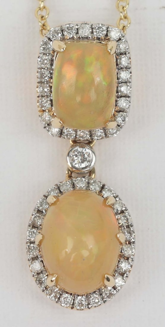 14K MICHAEL CHRISTOFF DIAMOND OPAL PENDANT (1 of 3)