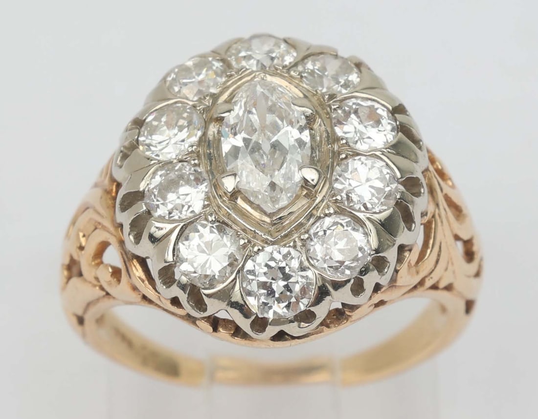 14K YELLOW GOLD LADIES DIAMOND FASHION RING (1 of 4)