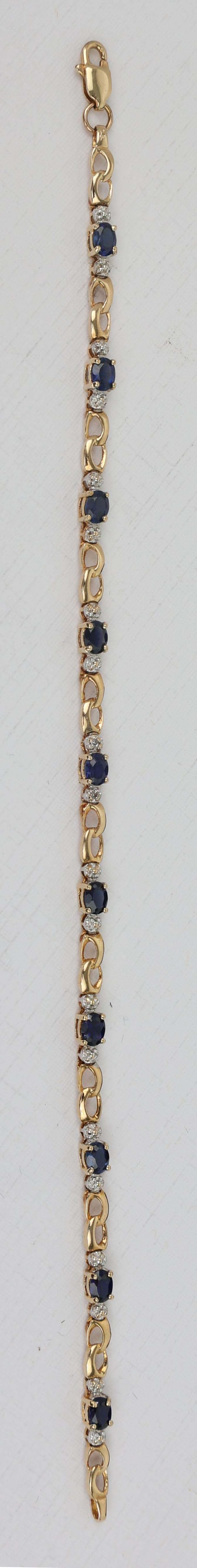 14K YELLOW GOLD LADIES SAPPHIRE BRACELET (1 of 3)