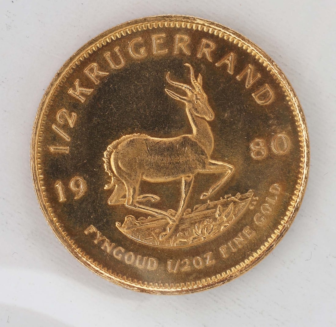 1/2 OUNCE SOUTH AFRICAN KRUGGERRAND 1980 (1 of 2)