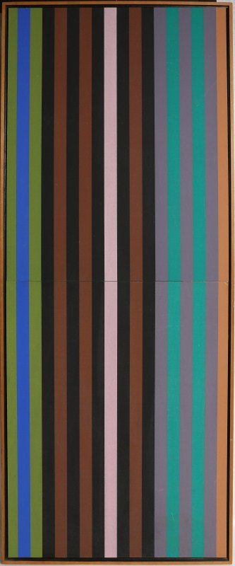 GENE DAVIS "SERIES 1" SCREENPRINT ON CANVAS: GENE DAVIS "SERIES 1" SCREENPRINT ON CANVAS #42/150 "Series 1" screenprint on canvas laminated to board, 1969, by Gene Davis" (American, 1920-1985). Published by the Petersburg Press, London. Set in w