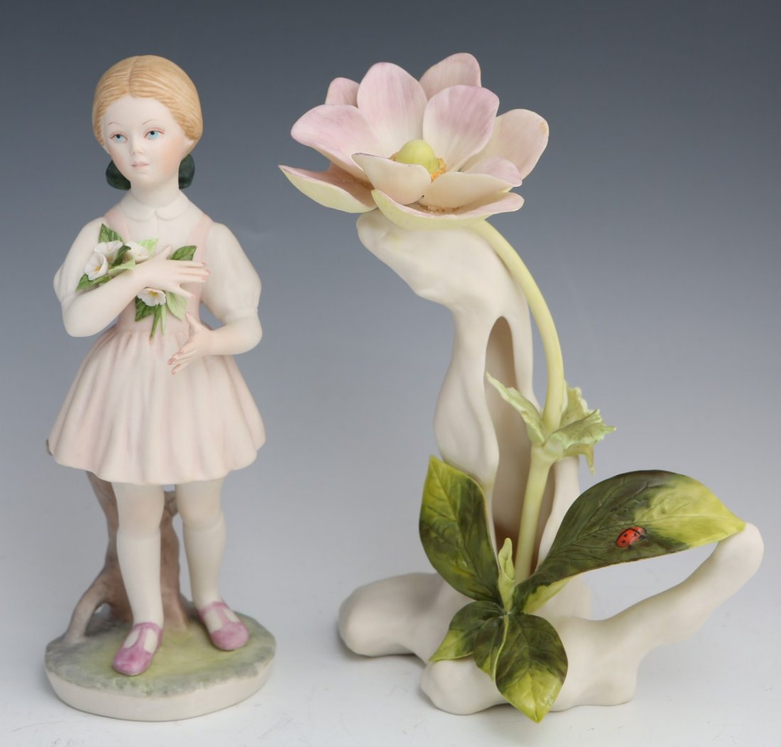 CYBIS PORCELAIN FIGURES HEIDI & WINDFLOWER SIGNED: CYBIS PORCELAIN FIGURES HEIDI & WINDFLOWER SIGNED Two porcelain figures by Cybis: Heidi, #432C; Windflower, #506. Both figures are signed. Size: 8"