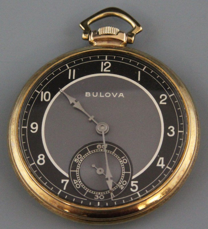 BULOVA 10K ROLLED GOLD PLATE 15 JEWEL POCKET WATCH