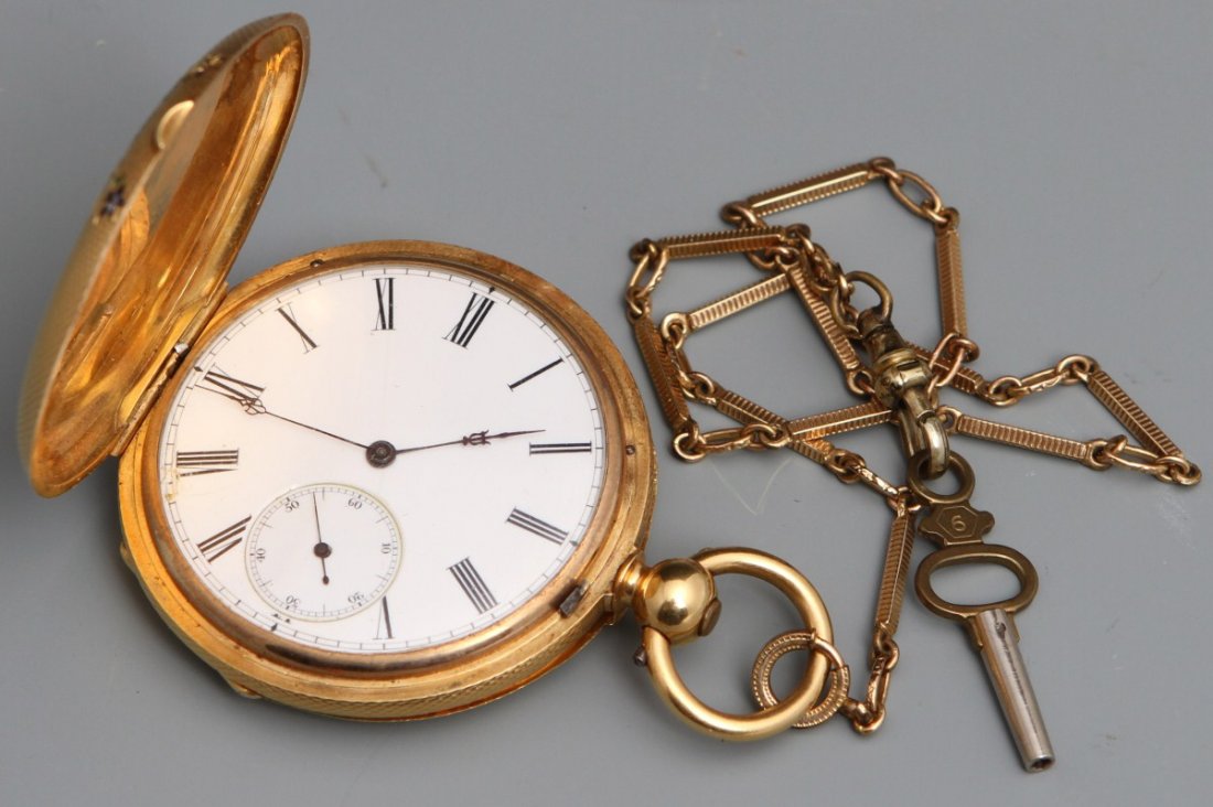 18K VACHERON FRERES MENS HUNTER POCKET WATCH