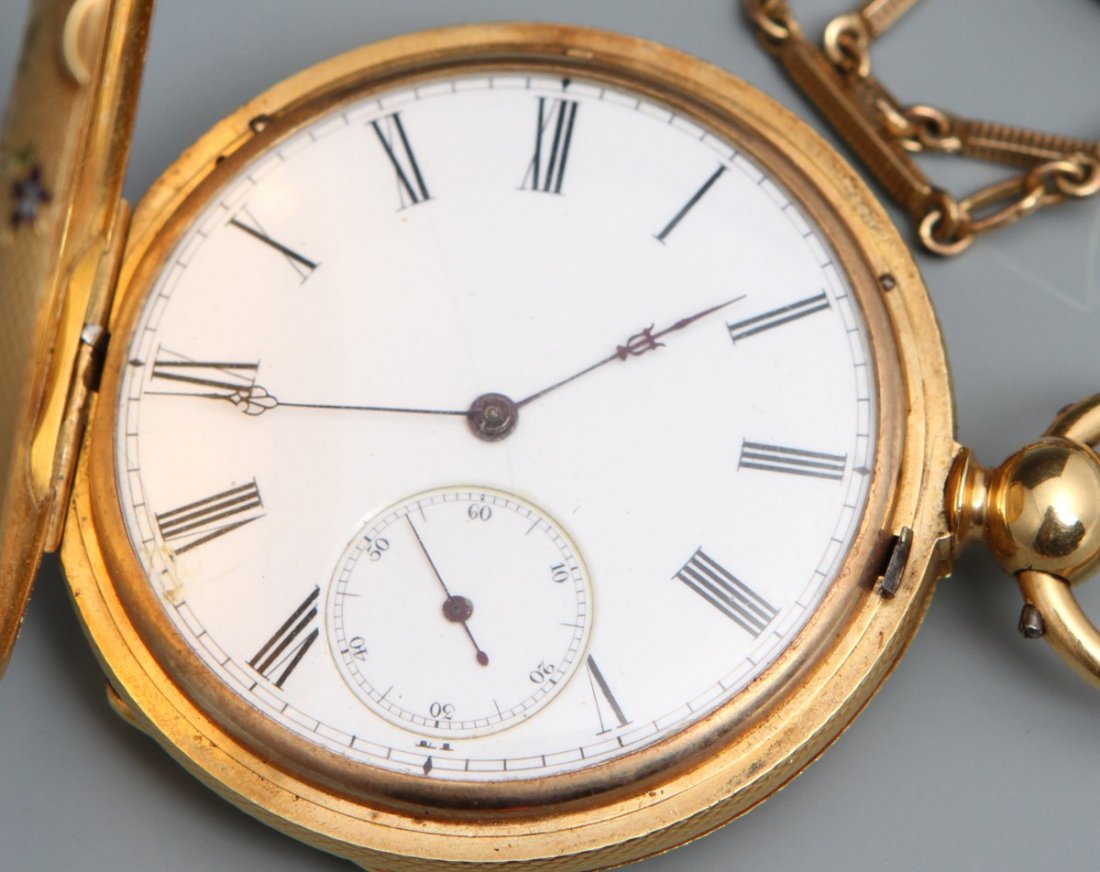 18K VACHERON FRERES MENS HUNTER POCKET WATCH - 2