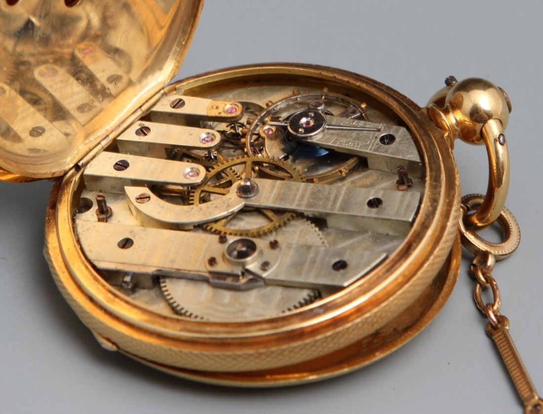 18K VACHERON FRERES MENS HUNTER POCKET WATCH - 5
