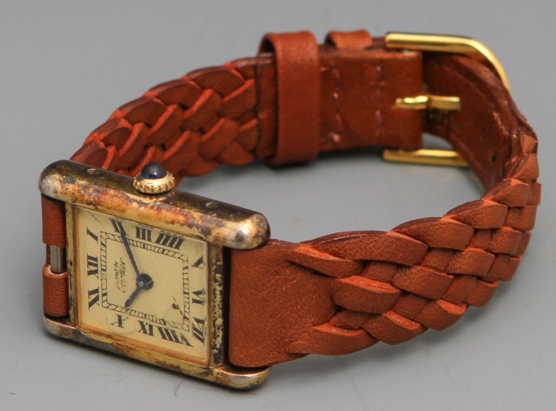 CARTIER VERMEIL TANK WATCH - 2