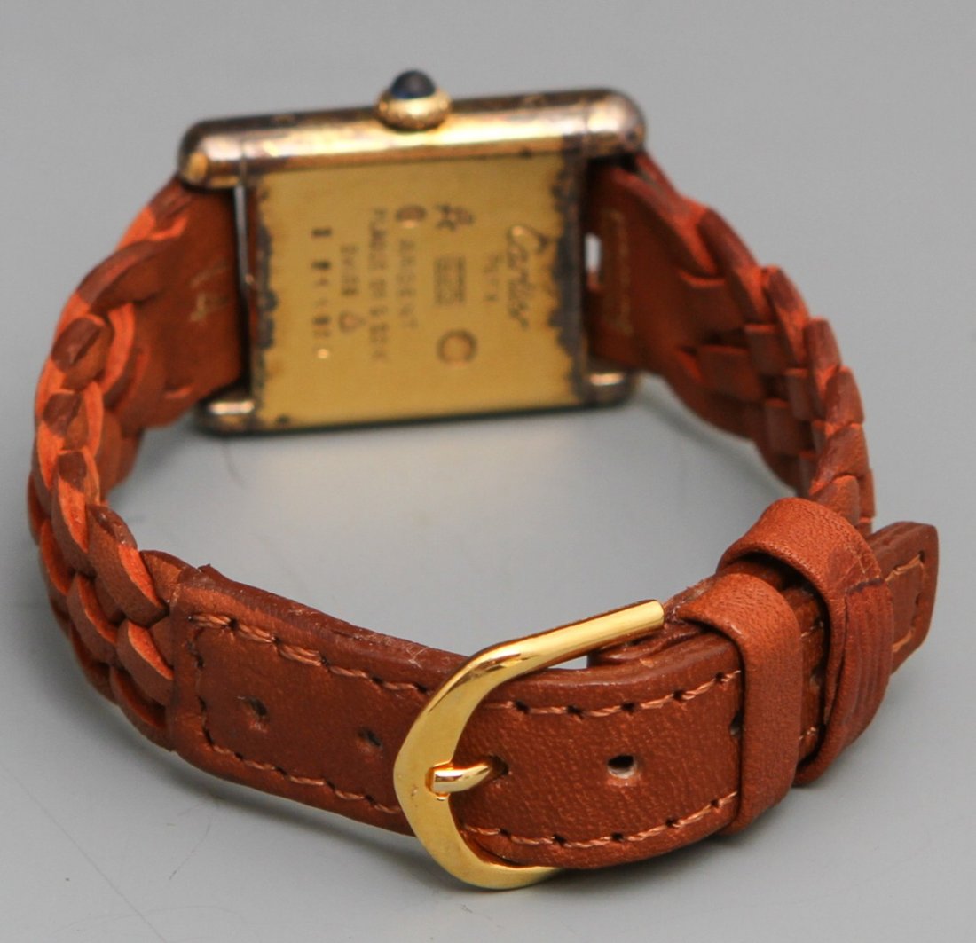 CARTIER VERMEIL TANK WATCH - 3