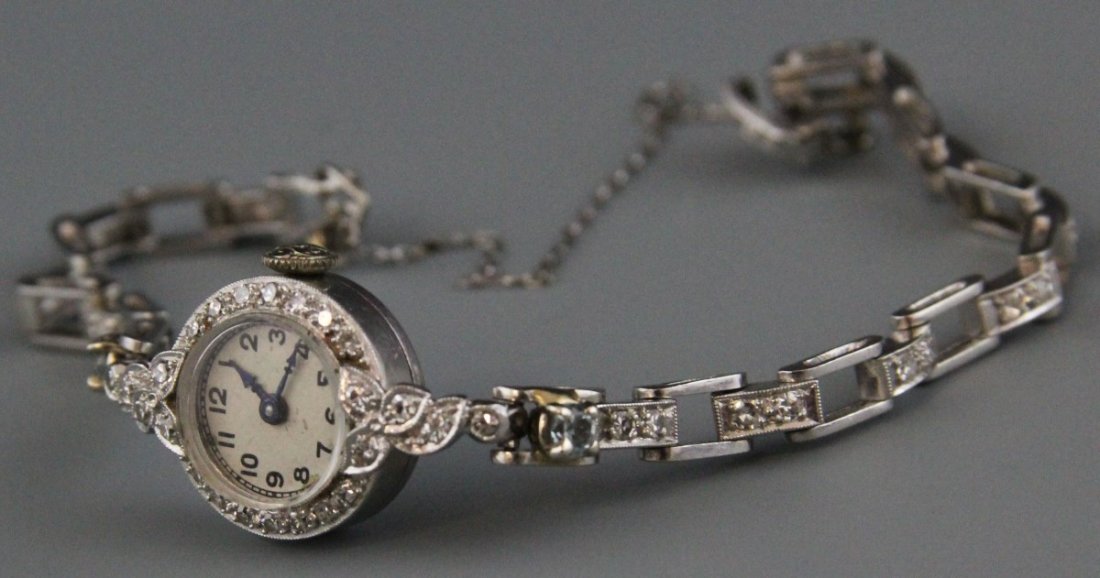 PLATINUM DIAMOND AUTOMATIC ARMOND NICOLET WATCH - 2
