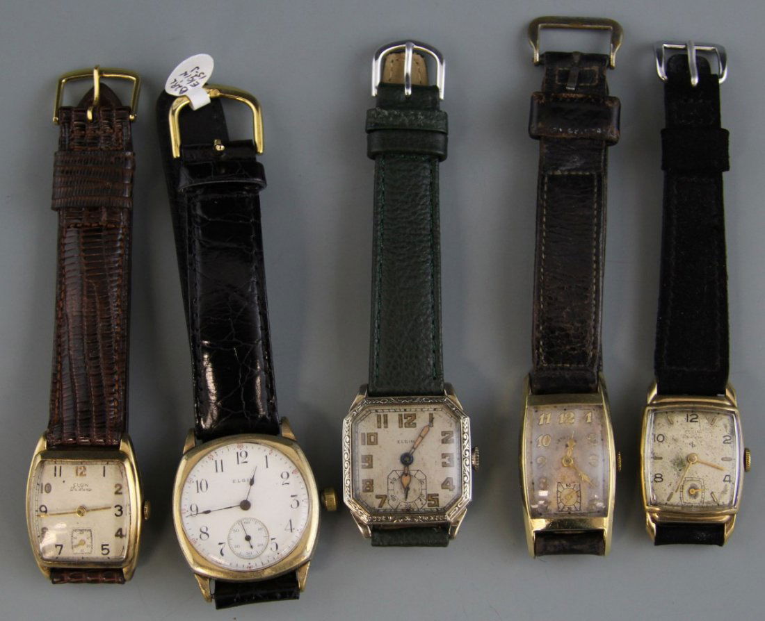 (5) VINTAGE ELGIN MEN'S WRIST WATCHES