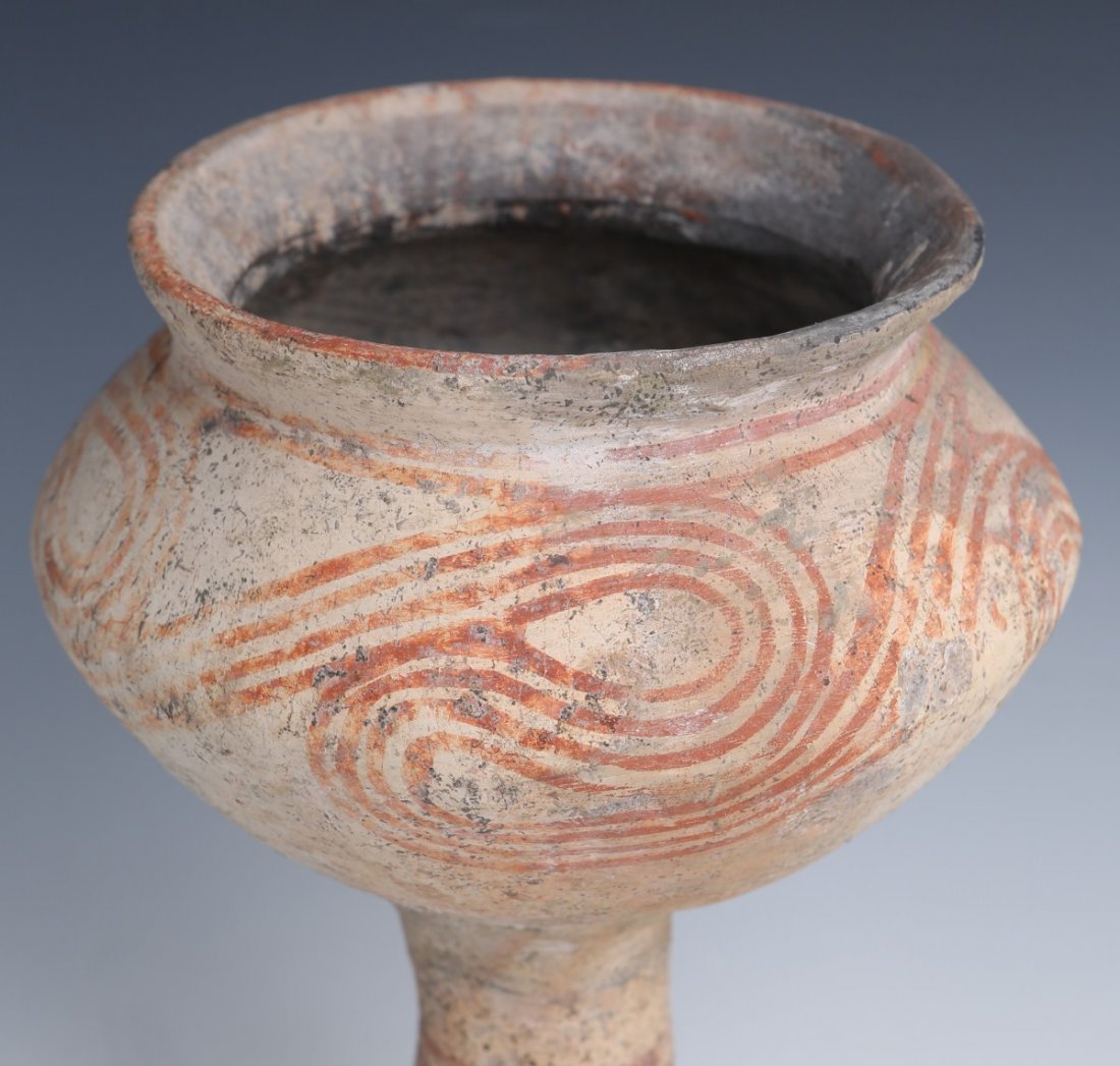 ANCIENT BAN CHIANG PAINTED FOOTED VESSEL - 2