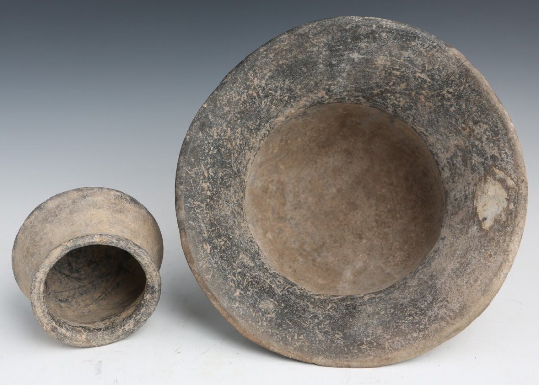 (2) ANCIENT BAN CHIANG BLACKWARE POTTERY JARS - 4